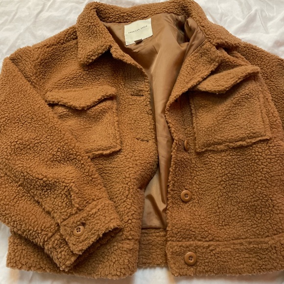 Teddy bear jacket american eagle Clearance